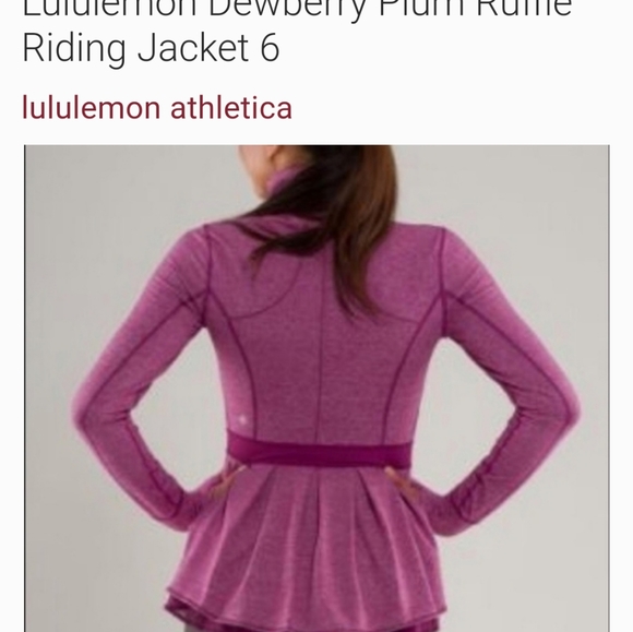 Rare Lululemon Dewberry Peplum Ruffles Riding Jacket - Picture 3 of 14